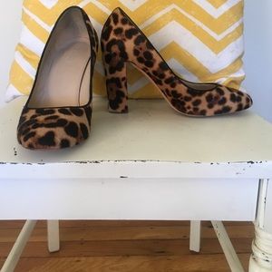 Animal print chunky heel J Crew pumps 7.5