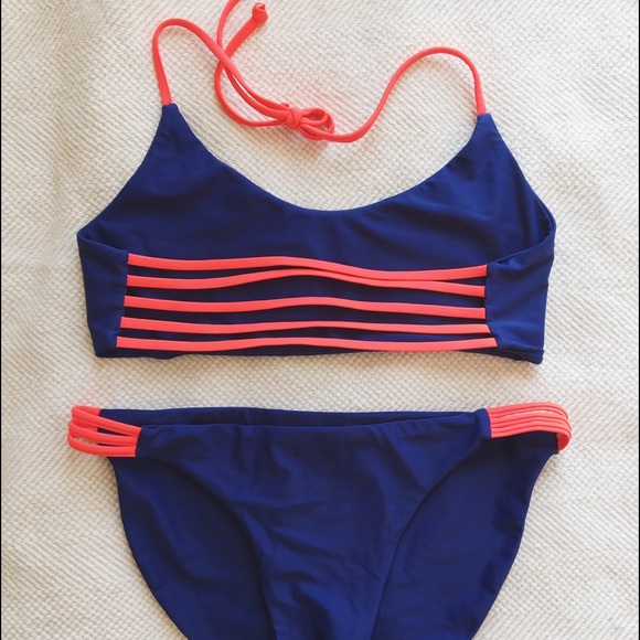 Two Piece Blue + Neon Swimsuit