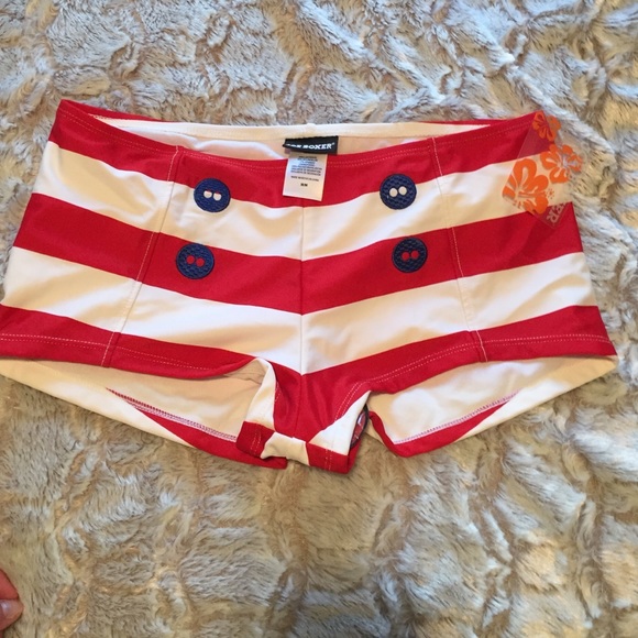 Boy short cut bathing suit bottoms