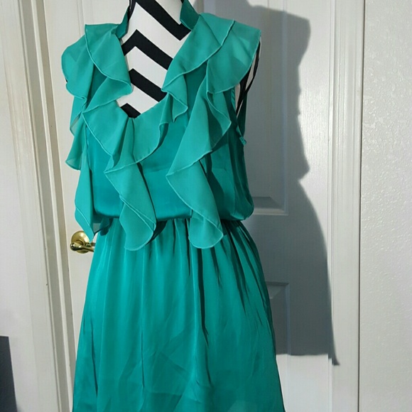 Sleeveless mini dress sea green