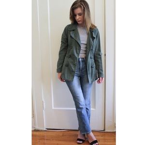 H&M army green light weight pea coat.