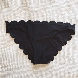 Black Scalloped Edge Swim Bottoms