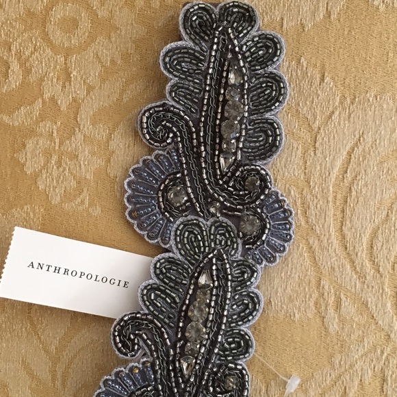 Grey Beaded Anthropologie Belt