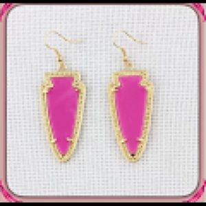 CLEARANCE New Hot Pink Arrow Shape Drop Earrings