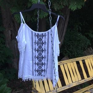 NWOT INC SIZE 16 blouse cut out shoulder/lace!