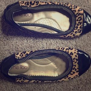 Leopard with gold embellishment ballet shoes