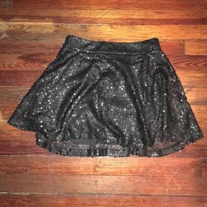 Black sequin skater skirt
