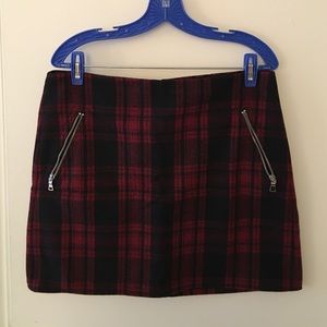 Plaid wool skirt