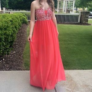 Coral Long Prom/Homecoming Dress