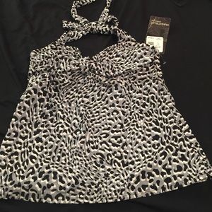 Cheetah print swim top