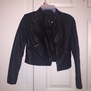 Black forever 21 leather jacket, size small