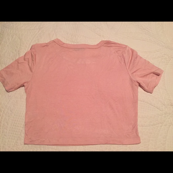Baby pink Aligyne crop top tee - Picture 2 of 3