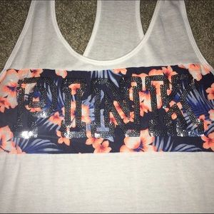 ❌TRADED❌Victoria secret Pink tank top floral M