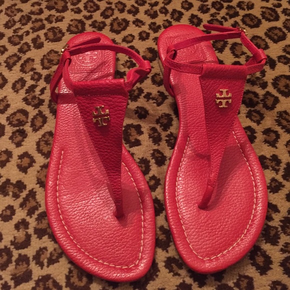 Tory Burch red sandals. Great condition.
