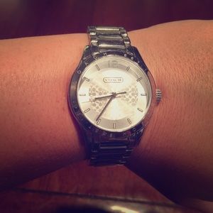 All stainless steal coach linked watch