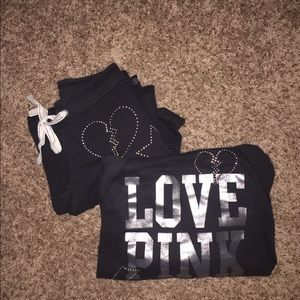 Victoria's Secret black "LOVE PINK" Sweatsuit