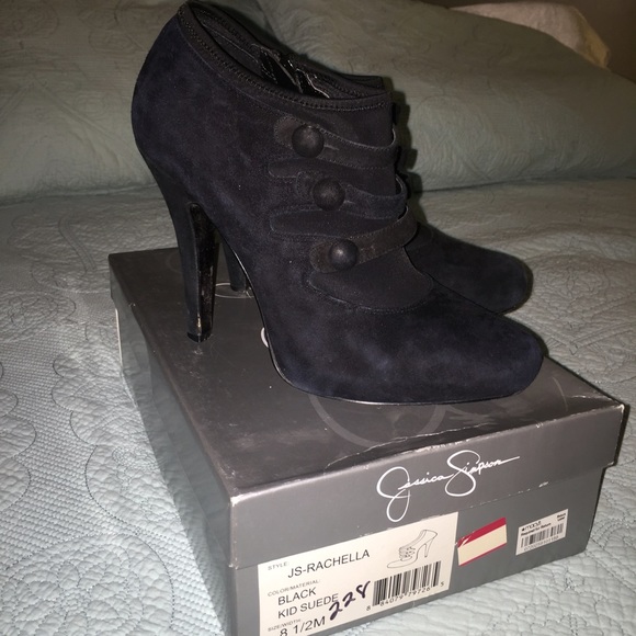 Jessica Simpson black suede booties size 8.5