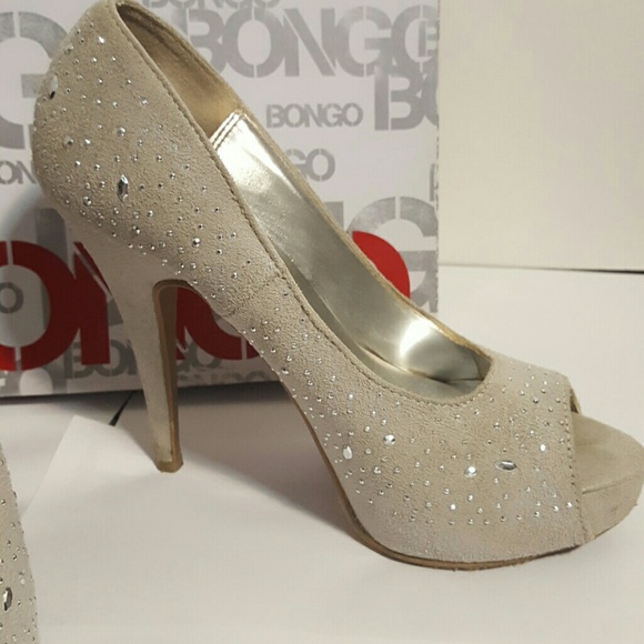 Sparkly night out peep toe heels - Picture 2 of 3