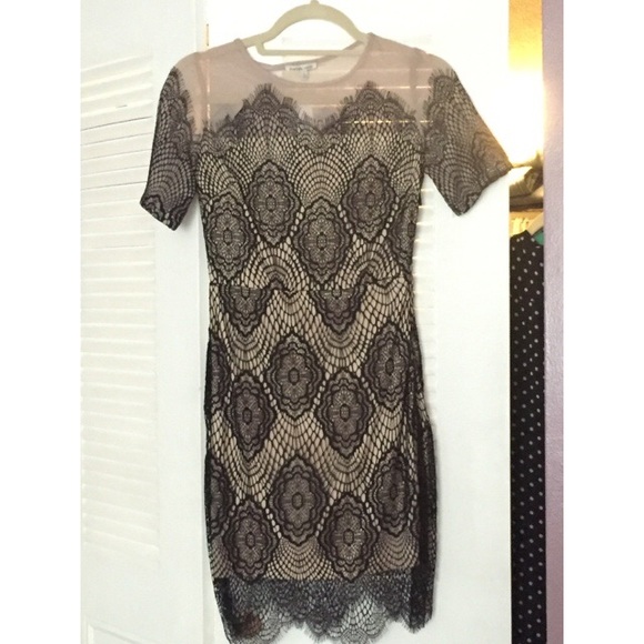 Sexy black & nude lace dress ! NWT