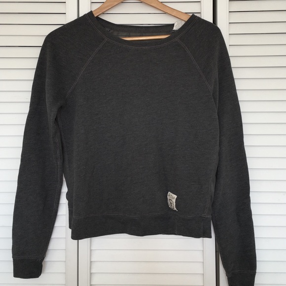 Abercrombie & Fitch Sweaters - gray crew neck sheer back