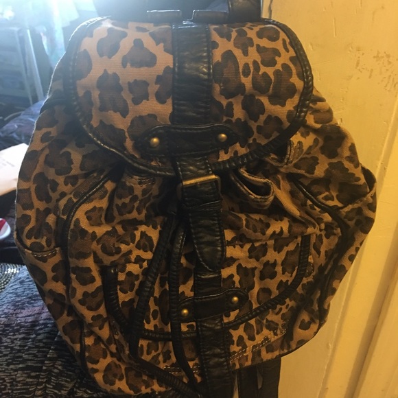 leopard print backpack