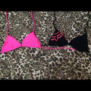 2 bikini tops - OP & reversible FOX brand sz S
