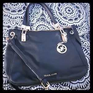 Black and Gold Leather MK satchel