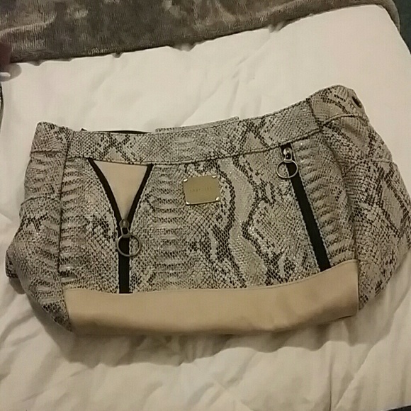 Snakeskin Miche Demi Purse Shell