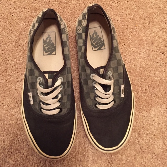Black checkered Vans