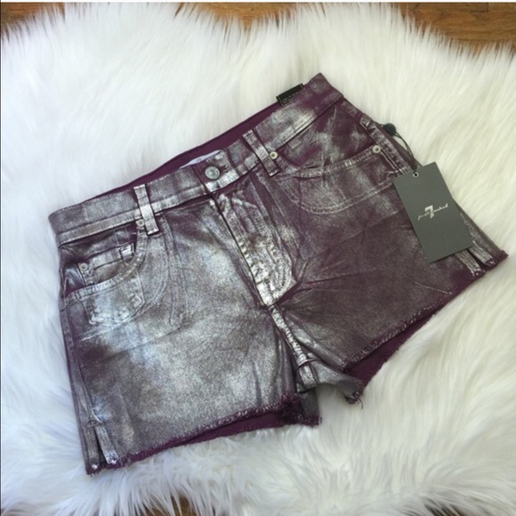 Sexy & unique metallic & Plum shorts.