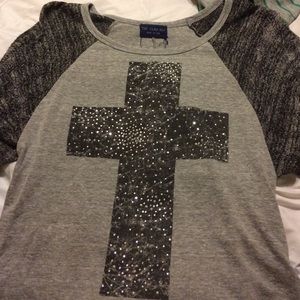 Long sleeve women cross shirt