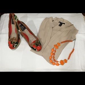 Milly for top-sider leather/multi floral platforms