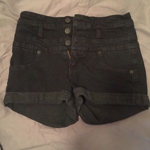Black High Waisted Jean Shorts