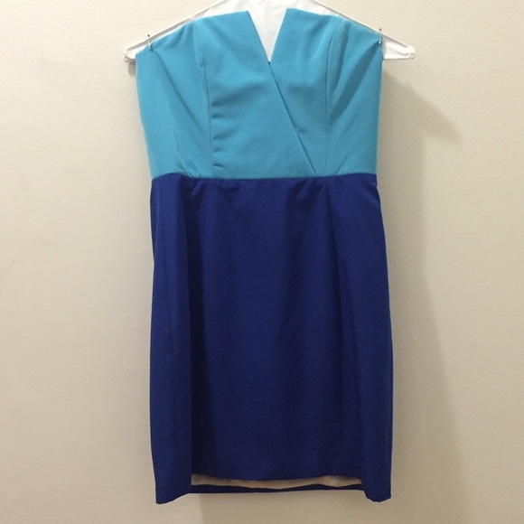 Naven blue color block dress