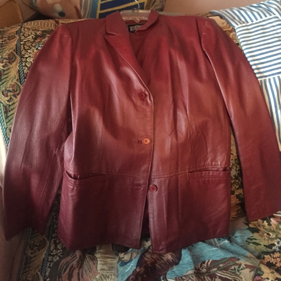 Red leather jacket