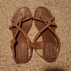 Steve madden brown braided sandals