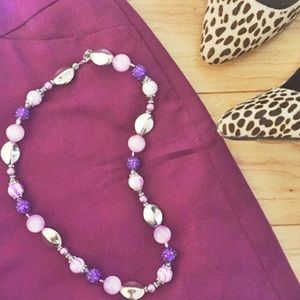 Adorable purple and silver acrylic necklace