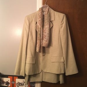 Le Suit skirt suit with jacket and scarf size 16