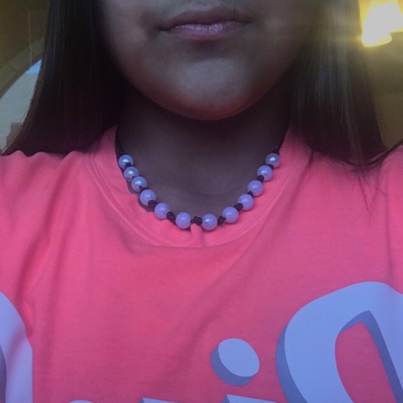 Leather pearl chocker - Picture 5 of 6