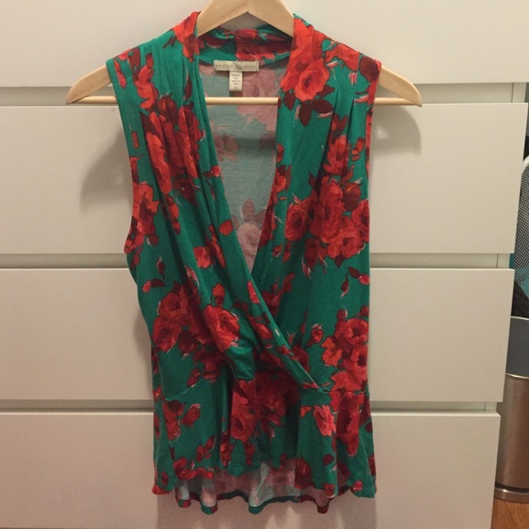 Anthropologie floral peplum tank