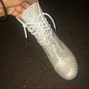 Glittery combat boots