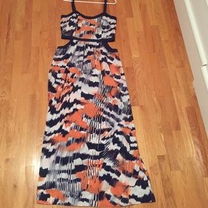 Multi colored maxi dress with cut outs