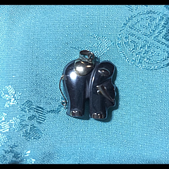 Hematite elephant pendant