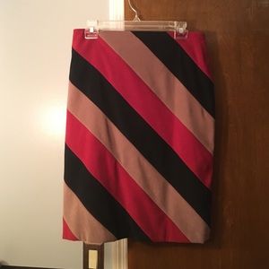 Black, red and tan pencil skirt