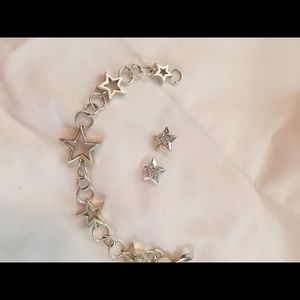 925 silver star bracelet & earrings!