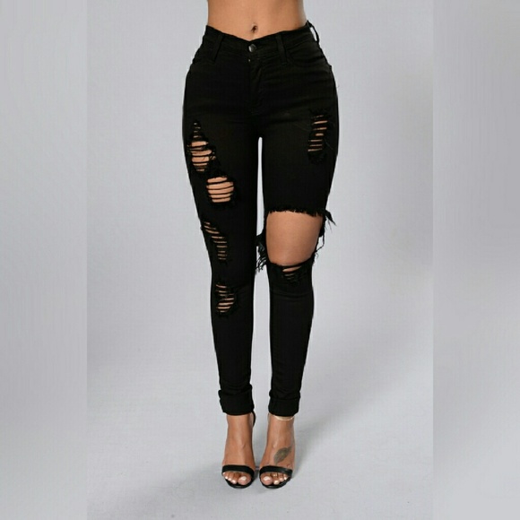 Black Distressed Jeans- extreamly soft fabric