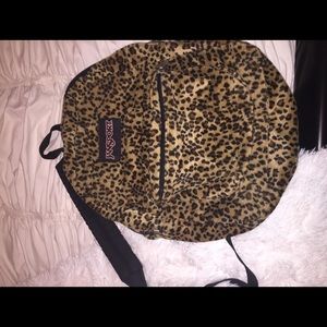 Leopard print Jansport backpack