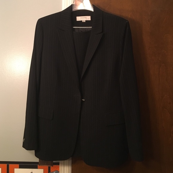 Black pin striped Tahari Skirt Suit