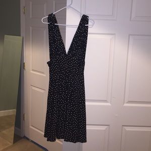 Black and white polka dot dress.