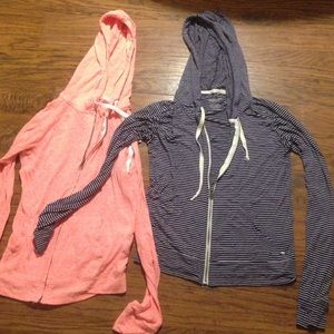 Navy Stripped AE Zip Up!
